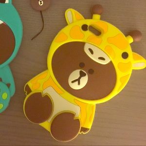 Line Friends yellow giraffe brown bear phone case